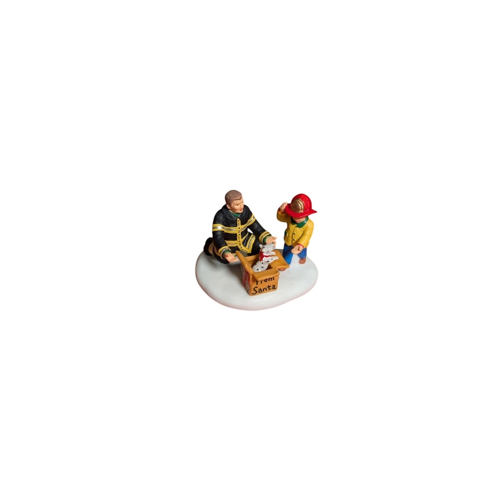 Dept 56 Simple Traditions Holiday Charms A Gift From Santa Firefighter Figurine